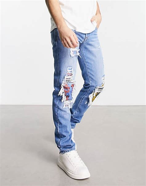 jeans versace slip fit con toppe|versace jeans.